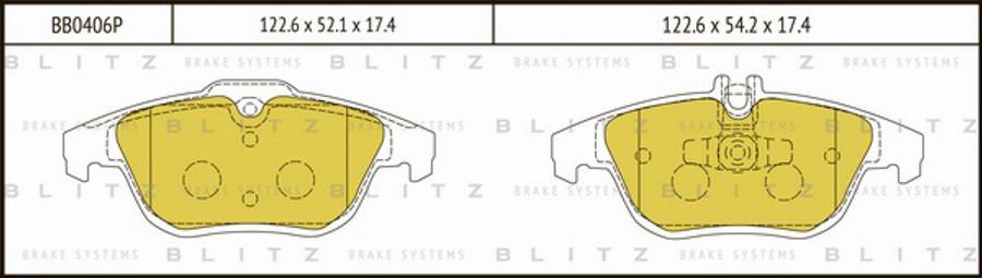 Blitz BB0406P - Əyləc altlığı dəsti, əyləc diski furqanavto.az