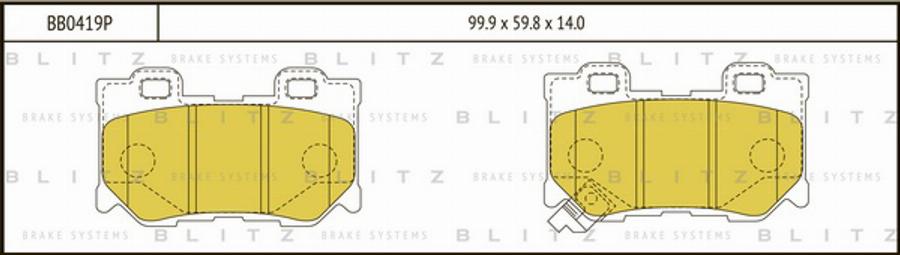 Blitz BB0419P - Əyləc altlığı dəsti, əyləc diski furqanavto.az