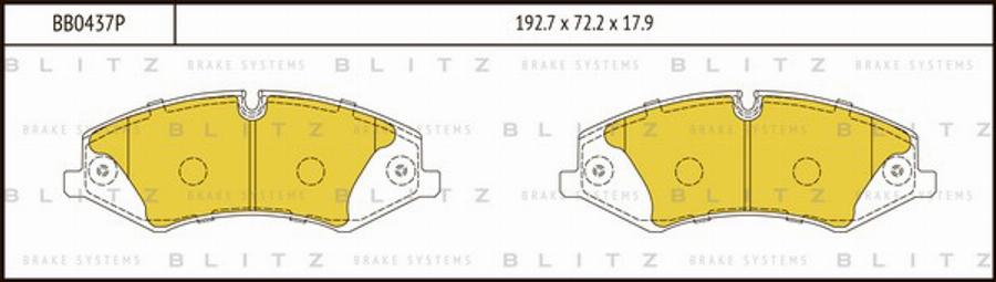 Blitz BB0437P - Əyləc altlığı dəsti, əyləc diski furqanavto.az