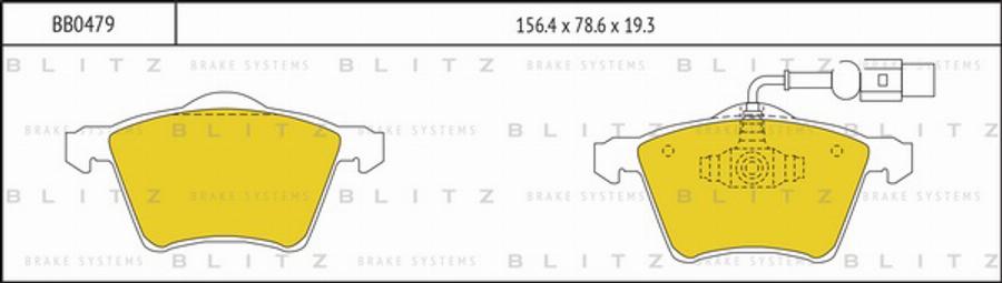 Blitz BB0479 - Əyləc altlığı dəsti, əyləc diski furqanavto.az