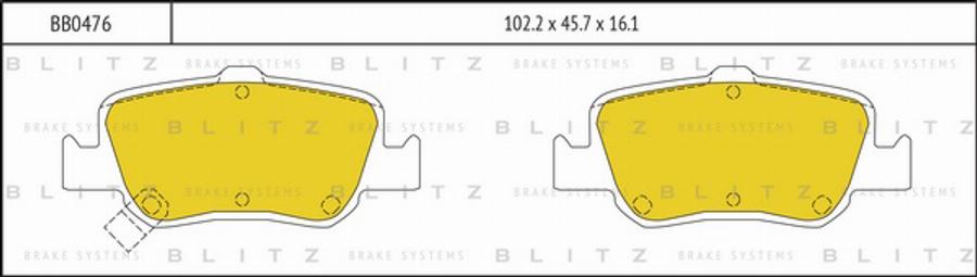 Blitz BB0476 - Əyləc altlığı dəsti, əyləc diski furqanavto.az