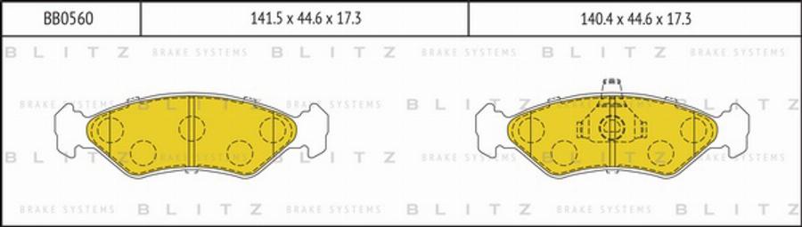 Blitz BB0560 - Əyləc altlığı dəsti, əyləc diski furqanavto.az