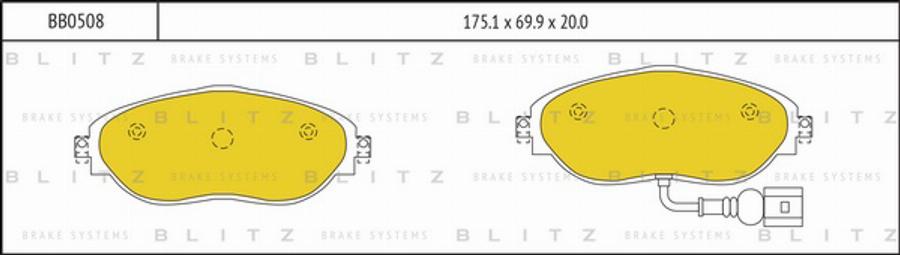 Blitz BB0508 - Əyləc altlığı dəsti, əyləc diski furqanavto.az