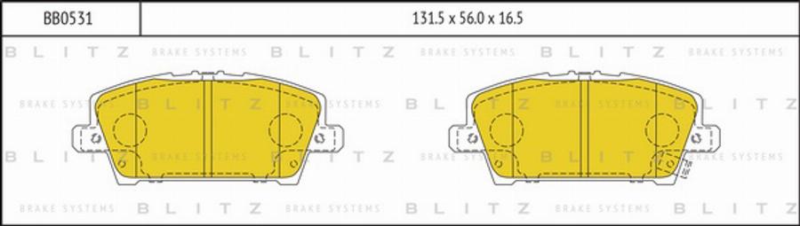 Blitz BB0531 - Əyləc altlığı dəsti, əyləc diski furqanavto.az