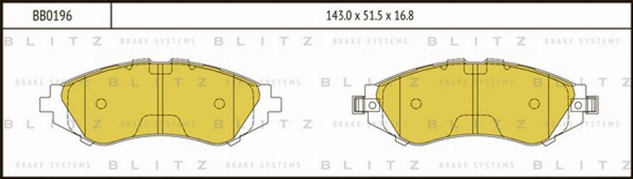 Blitz BB0196 - Əyləc altlığı dəsti, əyləc diski furqanavto.az