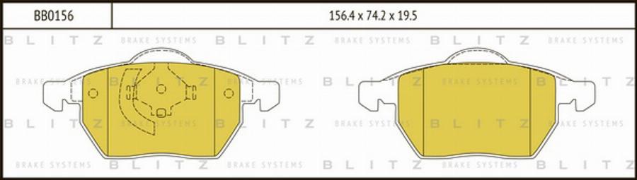 Blitz BB0156 - Əyləc altlığı dəsti, əyləc diski furqanavto.az