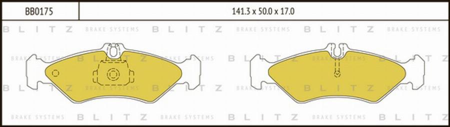 Blitz BB0175 - Əyləc altlığı dəsti, əyləc diski furqanavto.az