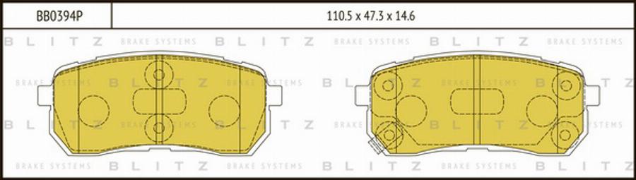 Blitz BB0394P - Əyləc altlığı dəsti, əyləc diski furqanavto.az