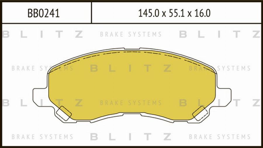 Blitz BB0241 - Əyləc altlığı dəsti, əyləc diski furqanavto.az