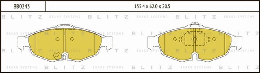 Blitz BB0243 - Əyləc altlığı dəsti, əyləc diski furqanavto.az