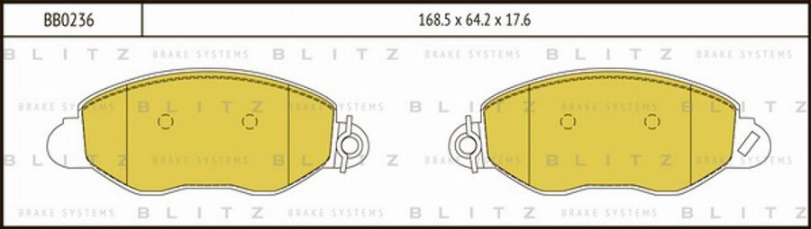 Blitz BB0236 - Əyləc altlığı dəsti, əyləc diski furqanavto.az