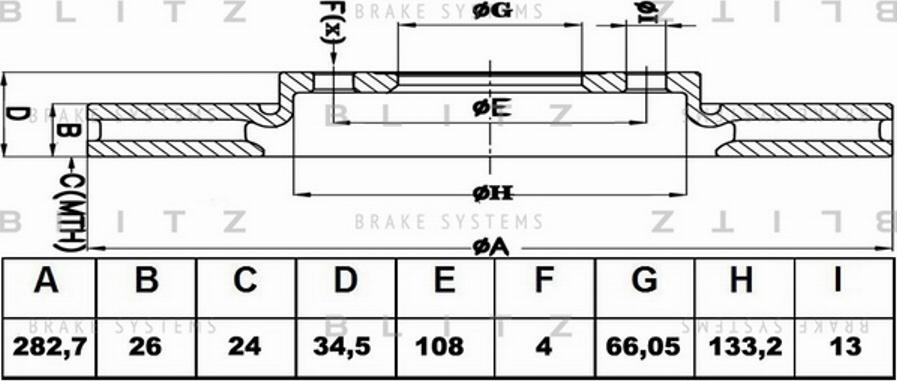 Blitz BS0167 - Əyləc Diski furqanavto.az