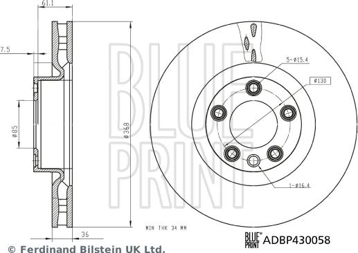 Blue Print ADBP430058 - Əyləc Diski furqanavto.az