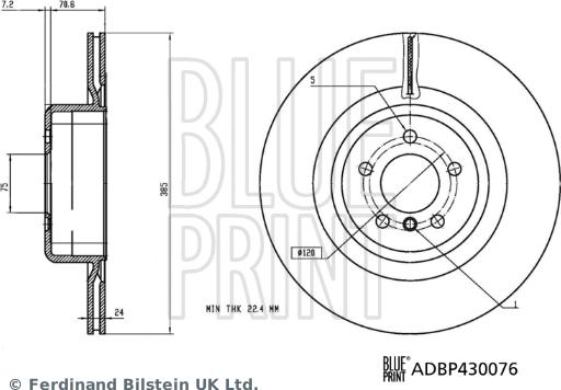 Blue Print ADBP430076 - Əyləc Diski furqanavto.az