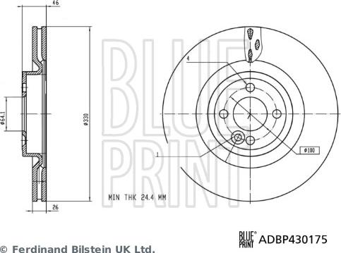 Blue Print ADBP430175 - Əyləc Diski furqanavto.az