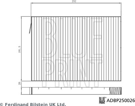 Blue Print ADBP250026 - Filtr, daxili hava furqanavto.az