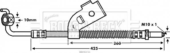 Borg & Beck BBH6151 - Əyləc şlanqı furqanavto.az