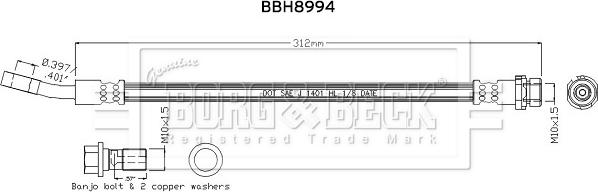 Borg & Beck BBH8994 - Əyləc şlanqı furqanavto.az