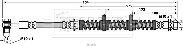 Borg & Beck BBH7596 - Əyləc şlanqı furqanavto.az