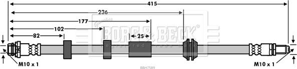 Borg & Beck BBH7589 - Əyləc şlanqı furqanavto.az