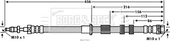 Borg & Beck BBH7583 - Əyləc şlanqı furqanavto.az