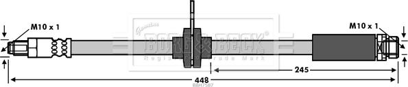 Borg & Beck BBH7587 - Əyləc şlanqı furqanavto.az