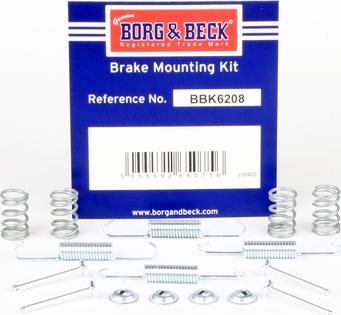 Borg & Beck BBK6208 - Aksesuar dəsti, dayanacaq əyləci başlıqları furqanavto.az
