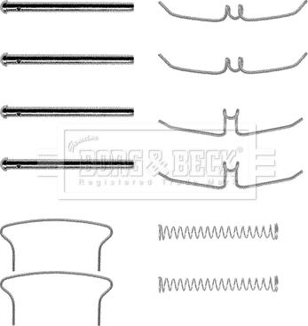 Borg & Beck BBK1052 - Disk əyləc pedləri üçün aksesuar dəsti furqanavto.az