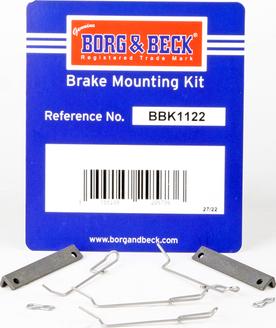 Borg & Beck BBK1122 - Disk əyləc pedləri üçün aksesuar dəsti furqanavto.az