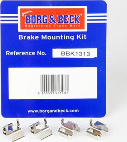 Borg & Beck BBK1313 - Disk əyləc pedləri üçün aksesuar dəsti furqanavto.az
