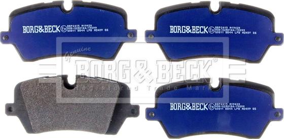 Borg & Beck BBP2415 - Əyləc altlığı dəsti, əyləc diski furqanavto.az