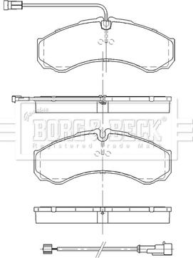 Borg & Beck BBP2551 - Əyləc altlığı dəsti, əyləc diski furqanavto.az