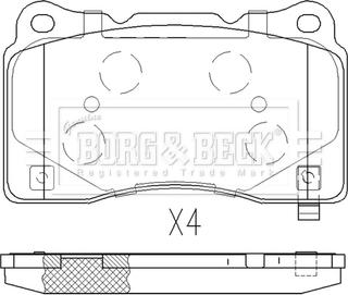 Borg & Beck BBP2612 - Əyləc altlığı dəsti, əyləc diski furqanavto.az