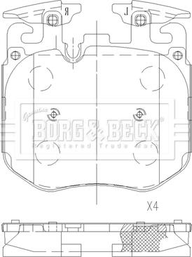 Borg & Beck BBP2630 - Əyləc altlığı dəsti, əyləc diski furqanavto.az