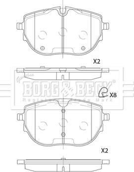 Borg & Beck BBP2881 - Əyləc altlığı dəsti, əyləc diski furqanavto.az