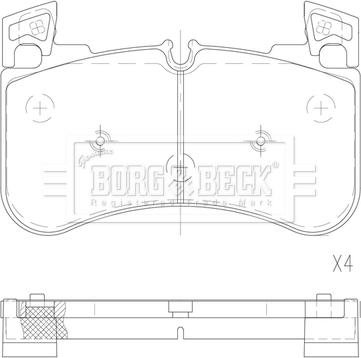 Borg & Beck BBP2827 - Əyləc altlığı dəsti, əyləc diski furqanavto.az