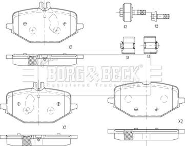 Borg & Beck BBP2874 - Əyləc altlığı dəsti, əyləc diski furqanavto.az