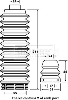 Borg & Beck BPK7054 - Toz örtüyü dəsti, amortizator furqanavto.az