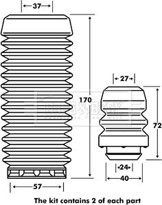 Borg & Beck BPK7051 - Toz örtüyü dəsti, amortizator furqanavto.az