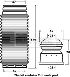 Borg & Beck BPK7053 - Toz örtüyü dəsti, amortizator furqanavto.az