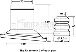 Borg & Beck BPK7105 - Toz örtüyü dəsti, amortizator furqanavto.az