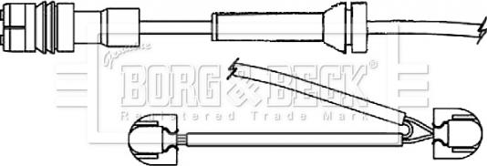 Borg & Beck BWL3134 - Xəbərdarlıq Kontakt, əyləc padinin aşınması furqanavto.az