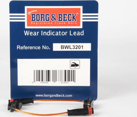 Borg & Beck BWL3201 - Xəbərdarlıq Kontakt, əyləc padinin aşınması furqanavto.az