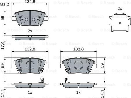 BOSCH 0 986 494 984 - Əyləc altlığı dəsti, əyləc diski furqanavto.az