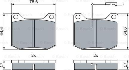 BOSCH 0 986 494 938 - Əyləc altlığı dəsti, əyləc diski furqanavto.az