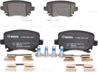 BOSCH 0 986 494 595 - Əyləc altlığı dəsti, əyləc diski furqanavto.az