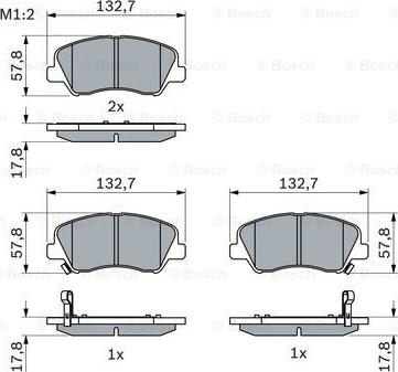 BOSCH 0 986 494 563 - Əyləc altlığı dəsti, əyləc diski www.furqanavto.az