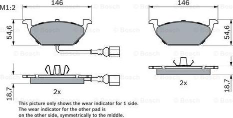 BOSCH 0 986 494 525 - Əyləc altlığı dəsti, əyləc diski furqanavto.az