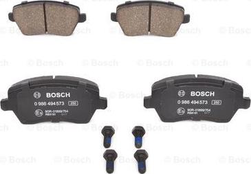 BOSCH 0 986 494 573 - Əyləc altlığı dəsti, əyləc diski furqanavto.az