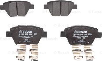 BOSCH 0 986 494 643 - Əyləc altlığı dəsti, əyləc diski furqanavto.az